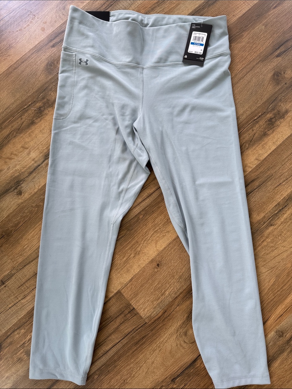 Under Armour Light Gray Performance Leggings with Side Pocket